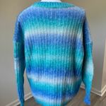 Princess Polly XS/S Blue Ombre Knit Sweater Fuzzy Oversized Cozy Soft Slouchy Photo 1