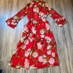 ZARA  Red Floral Ruffle Maxi Dress Size S Photo 9