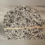 Gap Soft Boyfriend Fit Back White Floral Collared Button Down Pockets Size S Photo 9