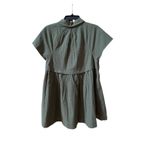 Free People  Ronnie Poplin Mini Dress - Size Small - Green (new no tags) Photo 3