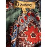 Democracy boho medallion teal and off red orangish paisley print 3/4 sleeves wit Photo 10