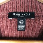 Kenneth Cole Red Ribbed Mock Neck Short Sleeve Sweater S Photo 3