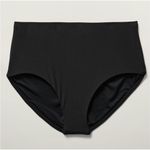 Athleta NWT Womens Black Rib #823854 Ribbed High Waist Swim Bikini Bottoms Sz M Photo 1