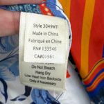 Ecru  Womens Small‎ Button Down Shirt Colorful Tropical Bird Floral Print Photo 6