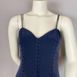 Vintage Niteline Della Roufogali Cocktail Dress Navy Blue Lace Photo 2