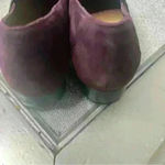 Clarks  Burgundy Suede Low Heel Loafers Photo 4