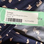 Stitch Fix Kailegh () Small Navy Blue with Beige Print Faux Wrap Dress NWT Photo 7