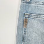 Paige  Women's Blue Light Wash Distressed Hem Side Slits Denim Mini Skirt Size 24 Photo 6