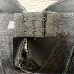 Sheer Black Lace Bustier Lingerie with Floral Appliqué and Garter Straps Size XL Photo 8