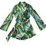 L'Agence  Arabell Romper Sea Green Swirl Chiffon Belted Women's Size 0 NWT Photo 0