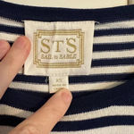 Sail To Sable STS Navy and White Striped Bell Sleeve Sweater Dress XS Photo 2