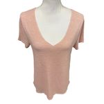 Aeropostale Raw Edge V-Neck Loose Top Blush Pink Small Photo 1