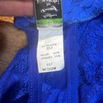 Vintage Andrea Kristoff Escante Lace Teddy M Blue Halter Cutout Sexy Size M Photo 10
