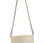 Stella & Dot  Cream and Tan Chevron Crossbody Bag Purse Photo 2