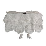 AQUA  Lace Ruffle Halter Top Ivory Cropped Sleeveless Party Layered‎ Blouse Photo 3