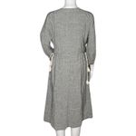 Mo:Vint New York Dress Womens Large Gray White Stripe Linen Boho Peasant Hippie Photo 3