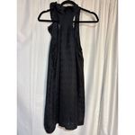 Black Jacquard Ruffled Sleeveless Silk Tunic Dress S Clean Preppy S Photo 3