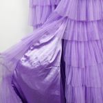 Jovani  38290 Lilac Purple Tulle Ruffle Sweetheart Slit Evening Gown Tiered Dress Photo 7