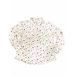 Christopher & Banks  Petite Medium White Button Up Shirt Pink Red Heart Print Top Photo 9