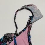 Shade & Shore Ruffle Bralette Cross Back Bikini Top Black Floral NWOT S Photo 5