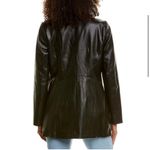 Line and Dot  River Vegan Faux Leather Longline Blazer Jacket Size Small Black Photo 2