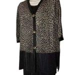 Dress & Blazer 10 Medium 80s Nina Piccalino 10 cheetah‎ black set stretchy ARJ Photo 0