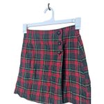 A Byer A. Byer California Vintage‎ Plaid Mini Skirt Button Front Red Green Grey Size 5 Photo 1