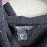 Guess  Jeans Hoodie Womens Cropped Black Hooded Sweatshirt Size XS Y2K Photo 2