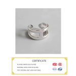 Boutique NEW Unisex H-Bar Ring, Gold Plated S925 Band,‎ Adjustable 10.5mm Photo 9