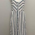 ZARA  Dres Midi Striped Cotton Button Front Pockets Coastal Beach Cottagecore Photo 0
