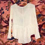 Massini White & Blue Embroidered Flowy Long-Sleeve Photo 1