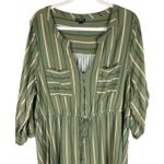 Torrid  Plus Mini Challis Stripe Green High-Low‎ Shirt Dress Size 22 Photo 6