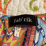 fab'rik  small sleeveless dress geometric print v neck tie front or back lined Photo 3