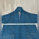 Johnny Was Cardigan Size Small Blue Bobble Crochet Floral Boho Coastal Festival Photo 9