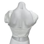Aritzia Wilfred White Short Puff Sleeve Corset Bandeau Smocked Crop Top Size 2XS Photo 1