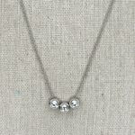 Chico's Silver Tone 3 Rhinestone Slide Chain Link Necklace β¨ Photo 0