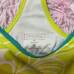Athleta 2 Piece Swimsuit Tankini Top & Bottom Green Floral Photo 2