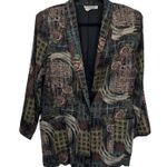 Vintage 80s Kensington Square Blazer Womens XL Black Grunge Dark Romantic Photo 0