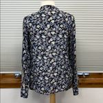 Free People  Blue Floral Print Long Sleeve Shirt Size XS Photo 5