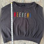 Blank Paige  Gray Cropped "Weekend" Long Sleeve Sweatshirt Size Medium‎ Photo 9