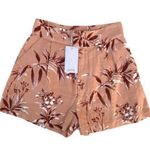 Joie Farron Warm Blush Antique Rose Floral Linen Cotton High Waist Shorts NWT 2 Photo 0