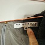 Trina Turk  Women's Grey V-Neckline Short Sleeve Ruched Mini Dress Size 14 Photo 4