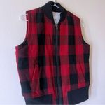 Madewell Buffalo Plaid Faux Sherpa Zip Up Vest Wool Women’s Size S Photo 4