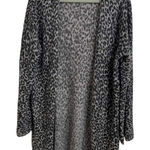 360 Cashmere  Gray Cheetah Print Open Cardigan Size‎ Large Photo 0