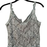 Vintage Mesh Floral Lace Sheer Lingerie Bodysuit 80s Sexy Coquette Size Small Blue Photo 6