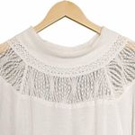 Free People  Spring Valley Thermal Tee Lace Inset Oversized Raw Hem Size Small Photo 4