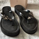 BCBGeneration  Flip Flops with Bling in Black Opaque Jelly. NWT Photo 1