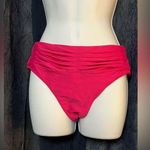 Ramy Brook  Women’s Pink High-Rise Ivo Pleat Bikini Bottoms Size Small NWOT Photo 0