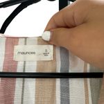 Maurice's  S Button Front Stripe Blouse Coastal Casual Euro Summer Neutral NWT‎ Photo 3