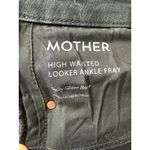 MOTHER High Waisted Looker Ankle Fray in Guilty Glitter Racer Stripe Size 29 Black Photo 7